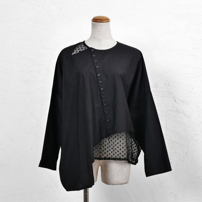 Cotton Silk Lace Patch Pullover