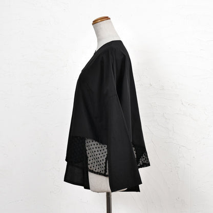 Cotton Silk Lace Patch Pullover