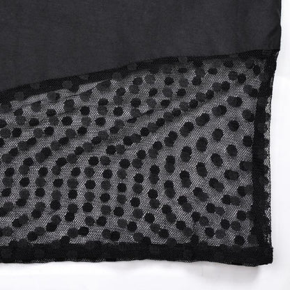 Cotton Silk Lace Patch Pullover