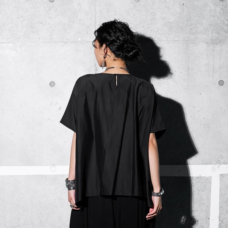 Cotton Silk Lace Collar Pullover