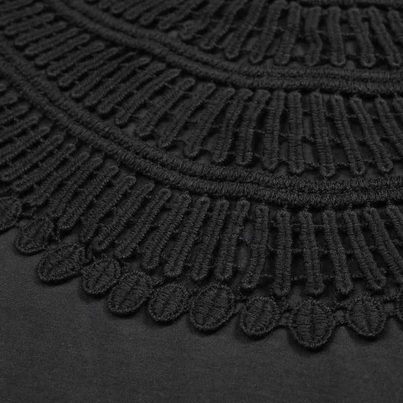 Cotton Silk Lace Collar Pullover