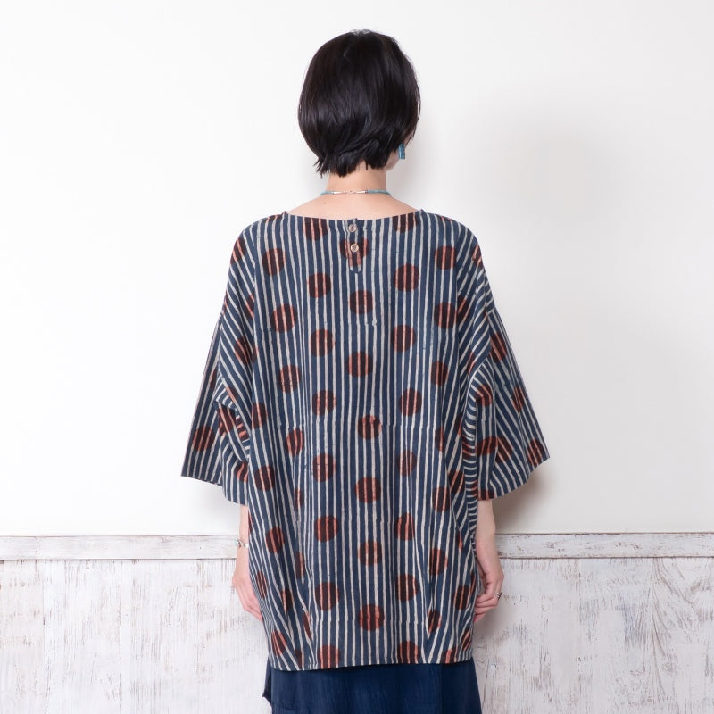 Dot Stripe Print Pullover