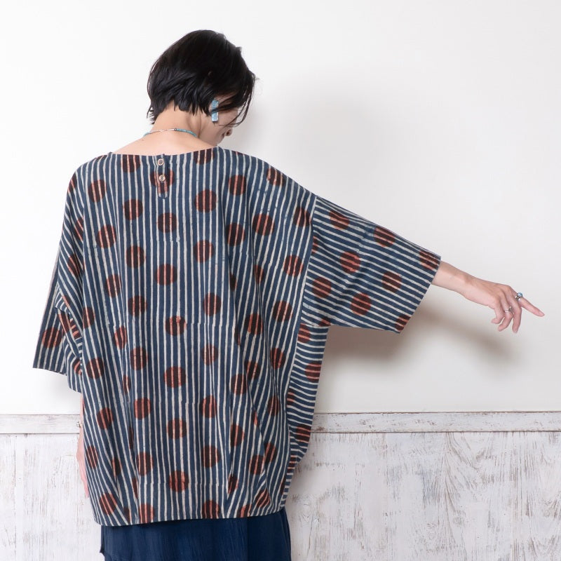 Dot Stripe Print Pullover