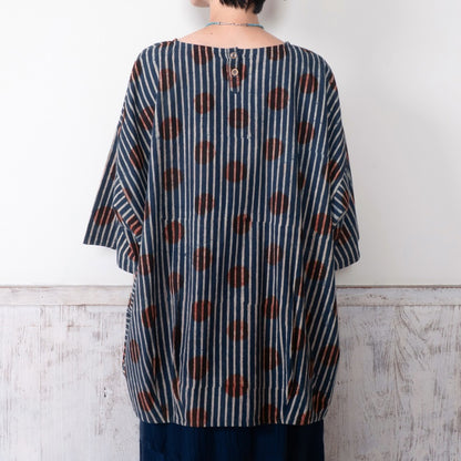 Dot Stripe Print Pullover