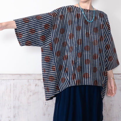 Dot Stripe Print Pullover