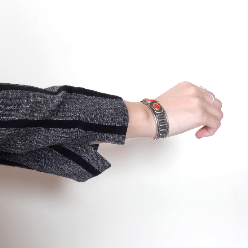 Striped Woven Irregular Hem Pullover N