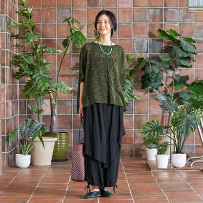 Block Print Combo Pullover