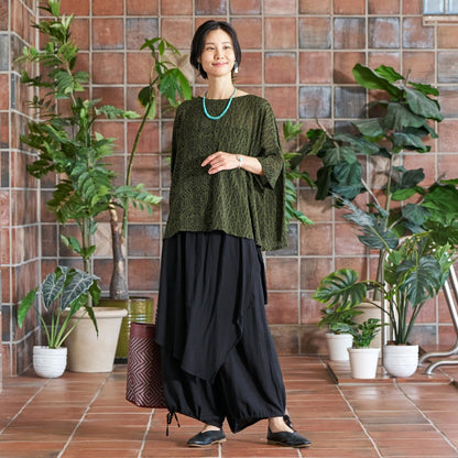 Block Print Combo Pullover