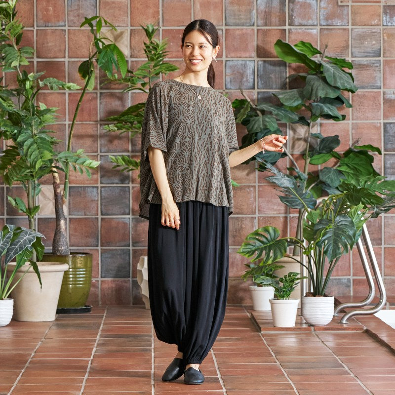 Block Print Combo Pullover