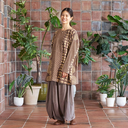 Dab Print Mix Tunic Pullover
