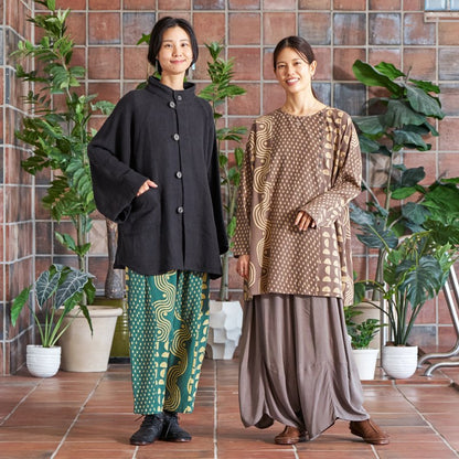 Dab Print Mix Tunic Pullover