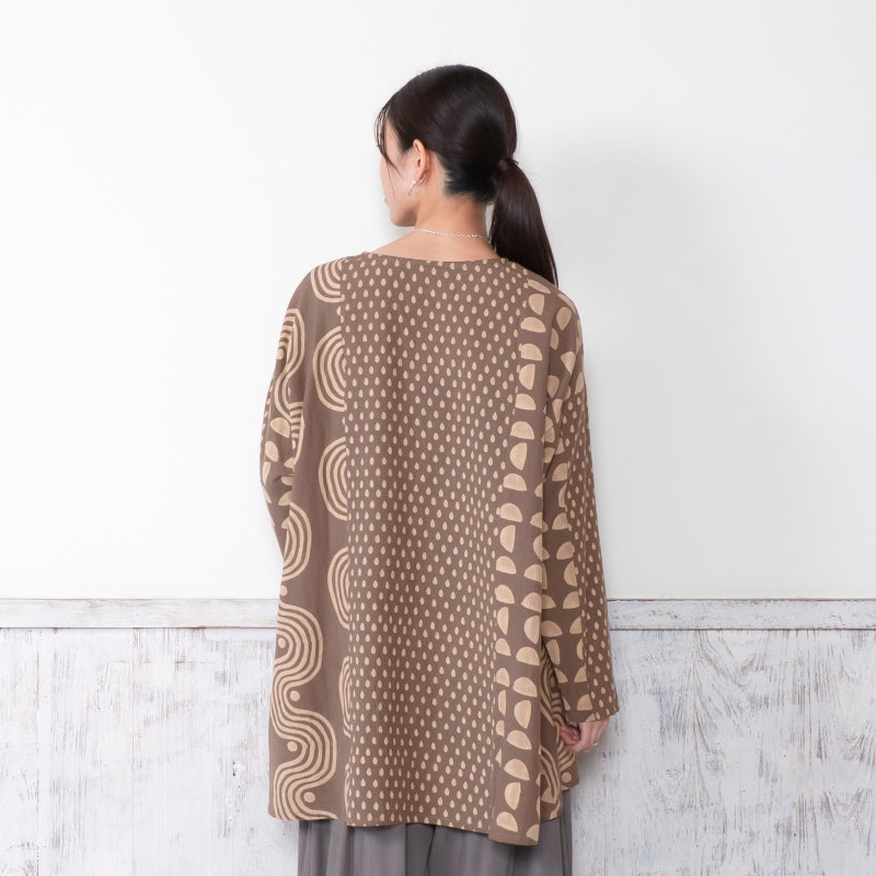 Dab Print Mix Tunic Pullover