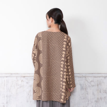 Dab Print Mix Tunic Pullover