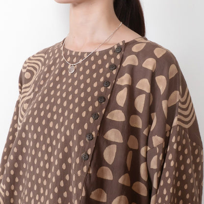 Dab Print Mix Tunic Pullover