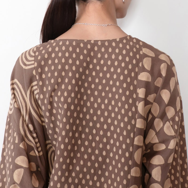 Dab Print Mix Tunic Pullover