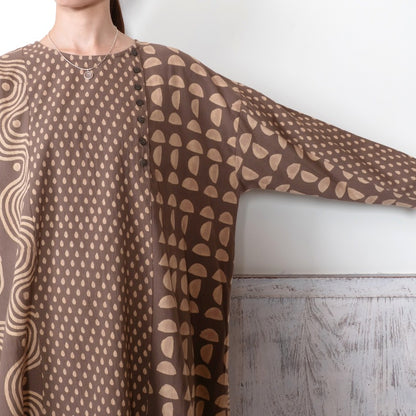 Dab Print Mix Tunic Pullover