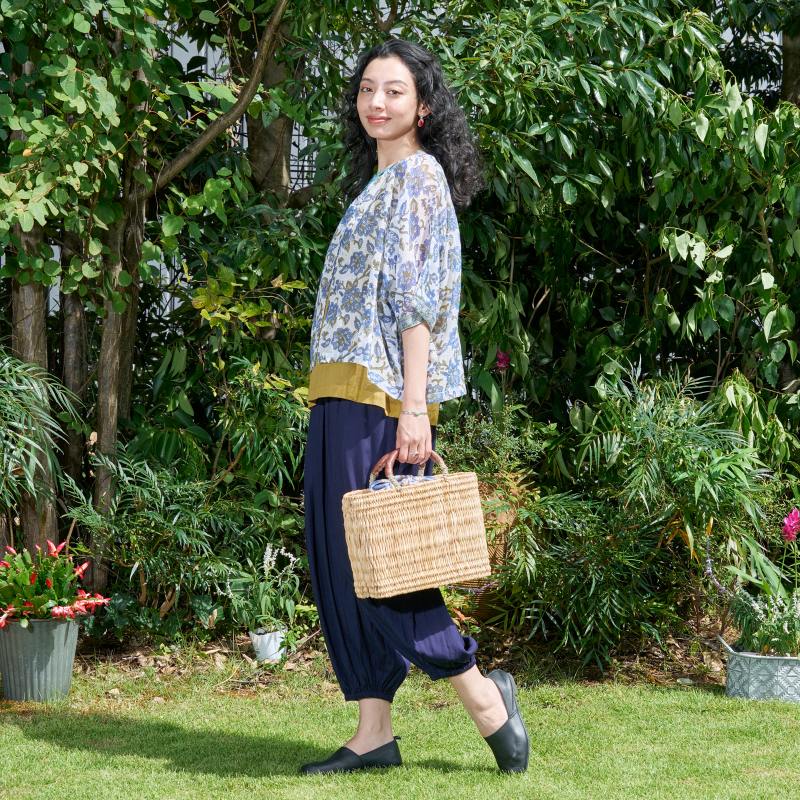Kota Doria Floral Print Pullover