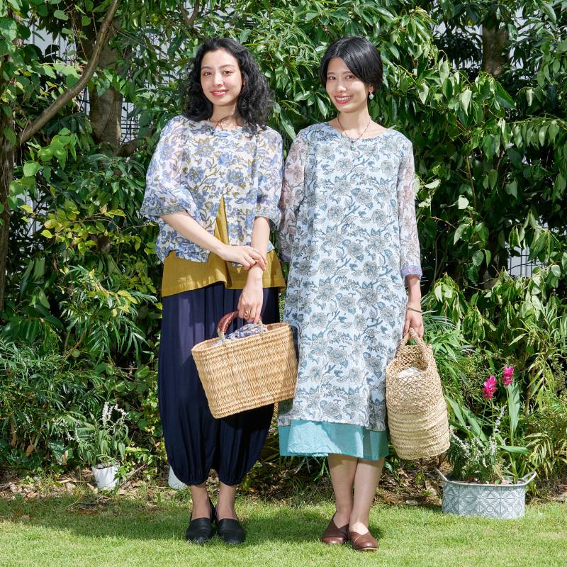 Kota Doria Floral Print Pullover