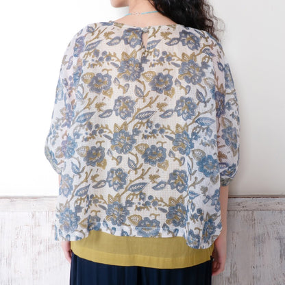 Kota Doria Floral Print Pullover