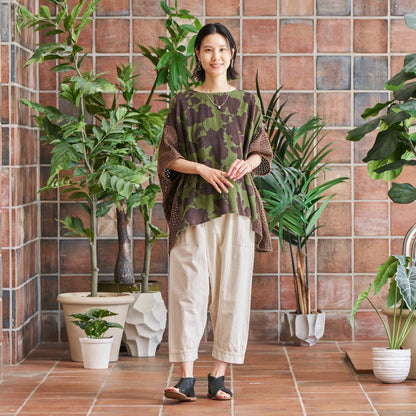 Print × Lace Stone Wash Pullover