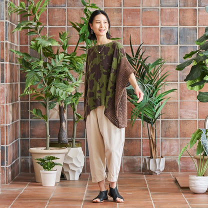 Print × Lace Stone Wash Pullover