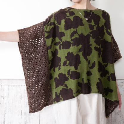 Print × Lace Stone Wash Pullover