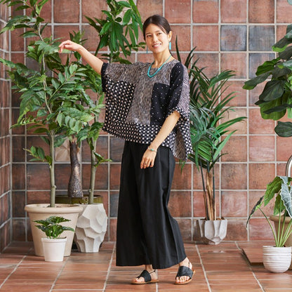 Block Print Patch Pullover
