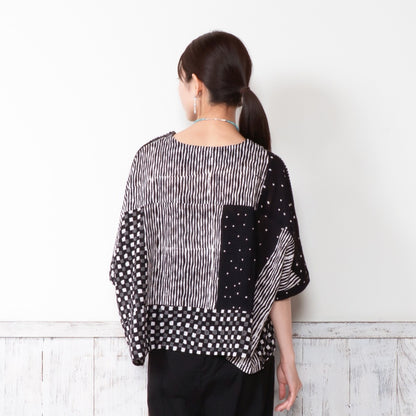 Block Print Patch Pullover