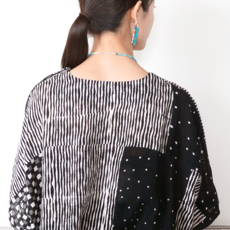 Block Print Patch Pullover