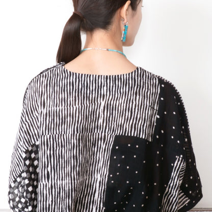 Block Print Patch Pullover
