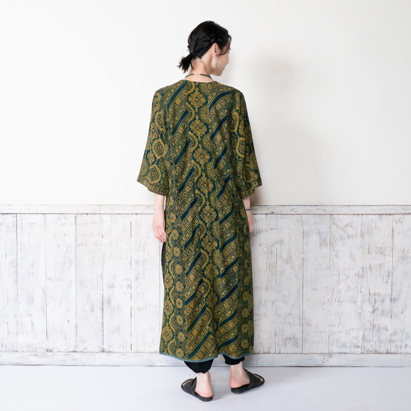 Rayon Ajrak Vertical Seam Kurta Dress