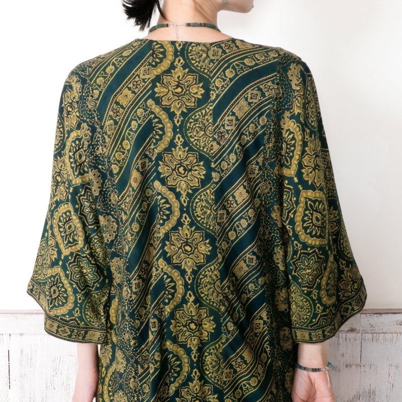 Rayon Ajrak Vertical Seam Kurta Dress