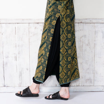 Rayon Ajrak Vertical Seam Kurta Dress