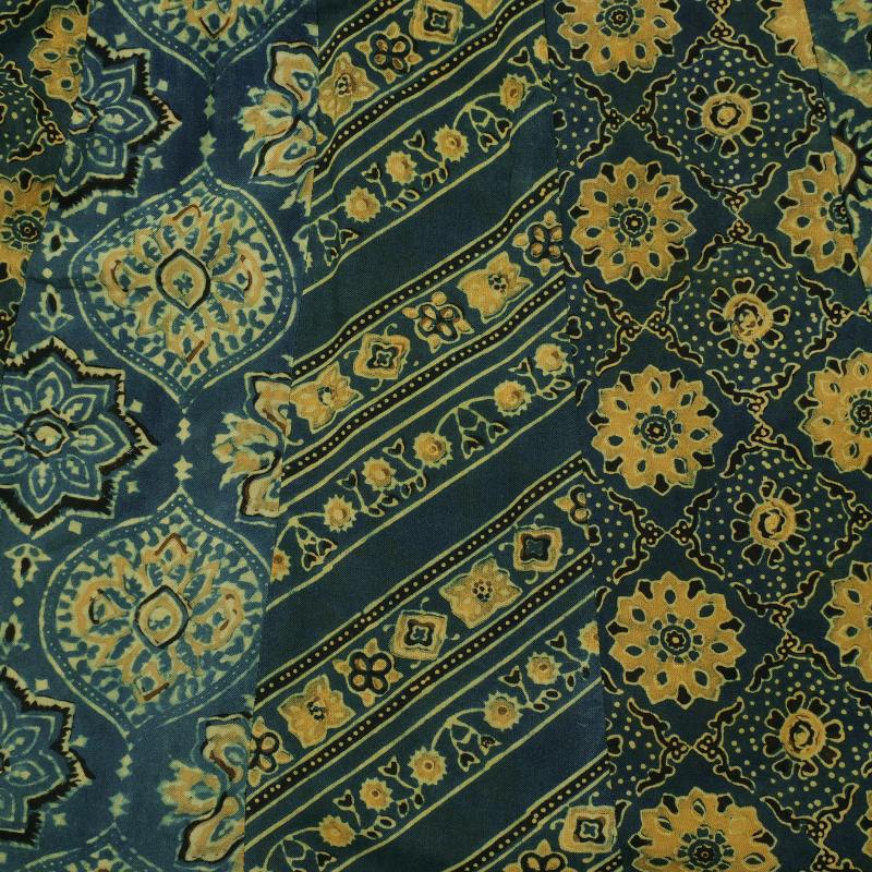 Rayon Ajrak Vertical Seam Kurta Dress