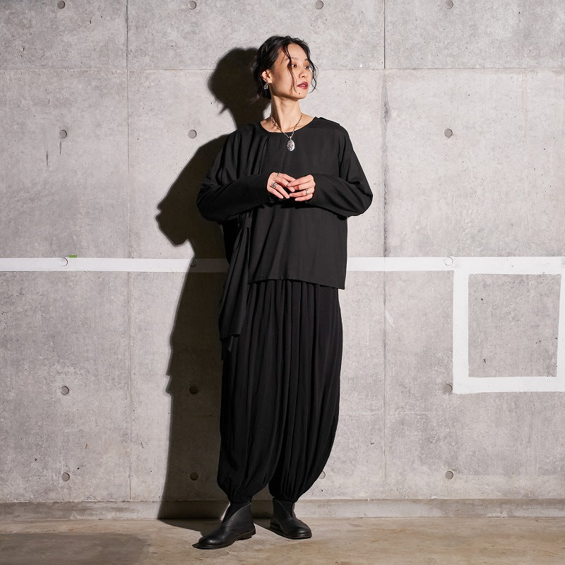 Rayon Layered Arrangement Pullover