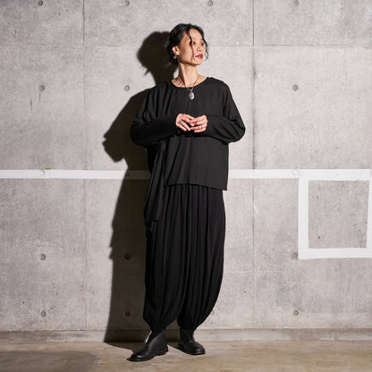 Rayon Layered Arrangement Pullover
