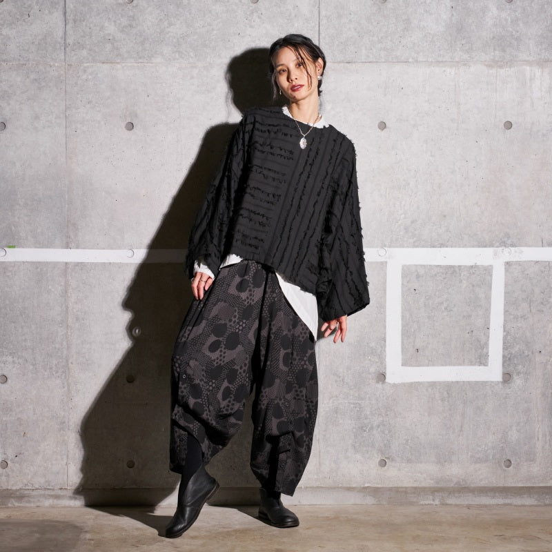 Cotton Cut-Off Poncho Pullover