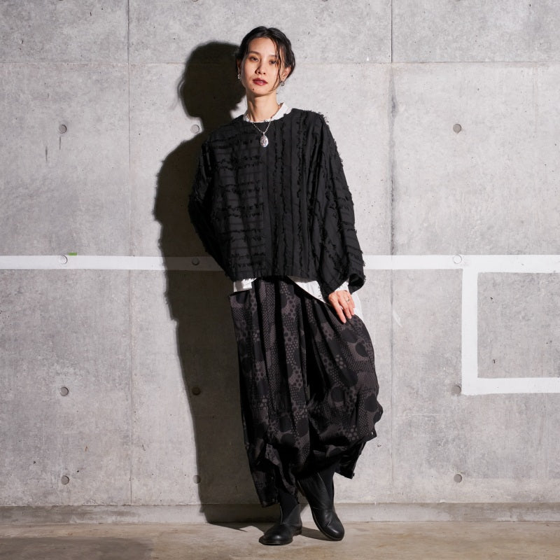 Cotton Cut-Off Poncho Pullover