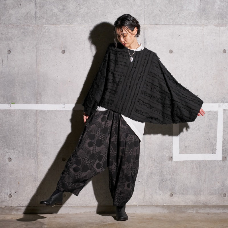 Cotton Cut-Off Poncho Pullover