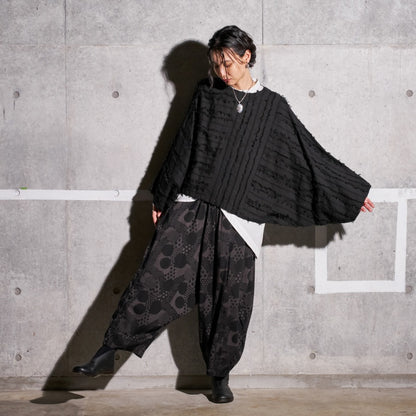 Cotton Cut-Off Poncho Pullover