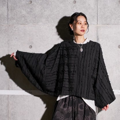 Cotton Cut-Off Poncho Pullover