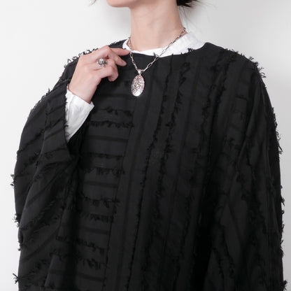 Cotton Cut-Off Poncho Pullover