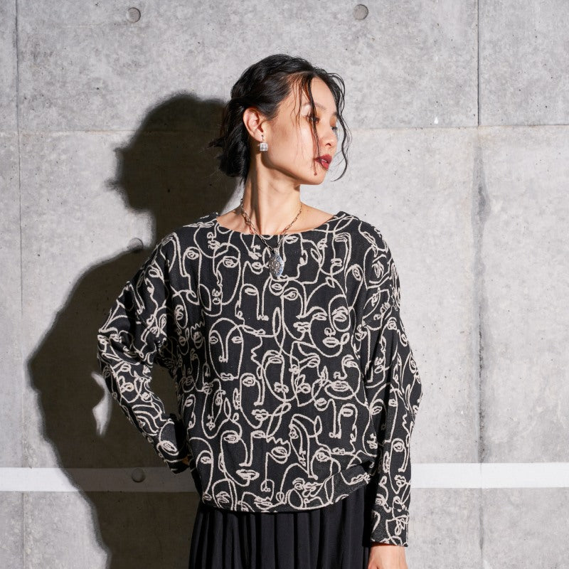Cotton Two-Face Jacquard Pullover