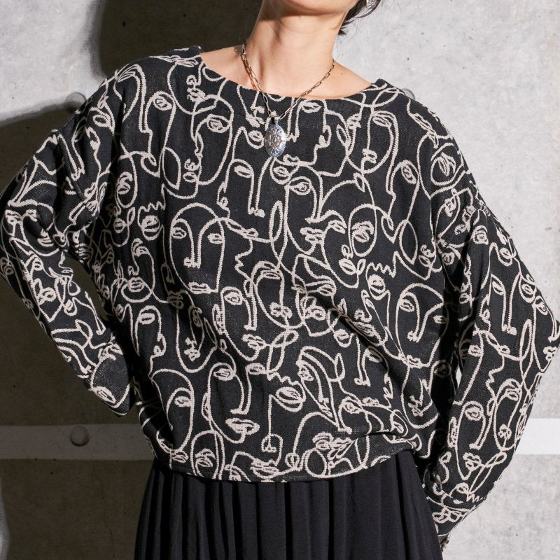 Cotton Two-Face Jacquard Pullover