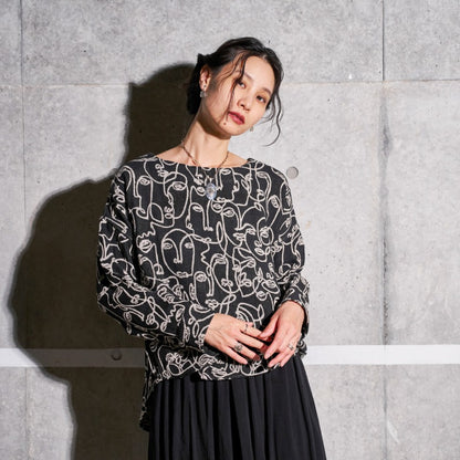 Cotton Two-Face Jacquard Pullover
