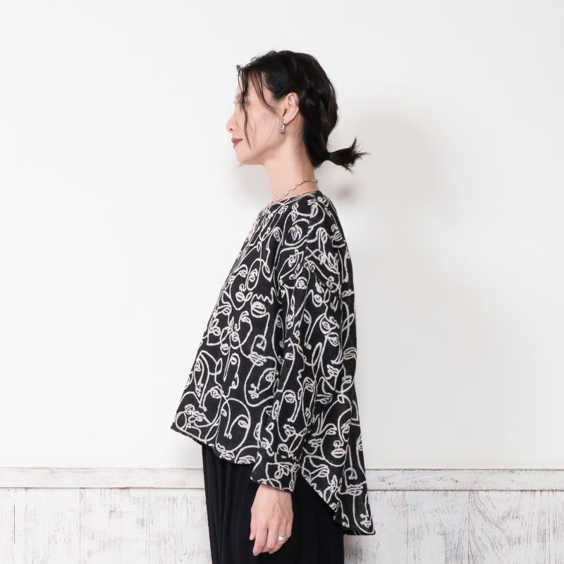 Cotton Two-Face Jacquard Pullover