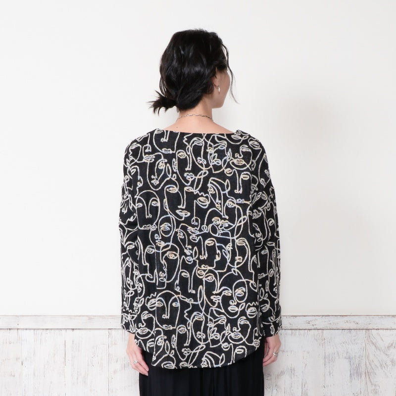 Cotton Two-Face Jacquard Pullover