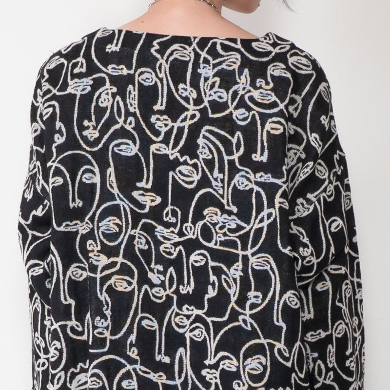 Cotton Two-Face Jacquard Pullover
