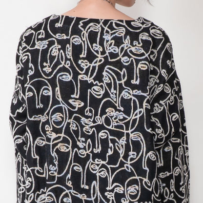Cotton Two-Face Jacquard Pullover