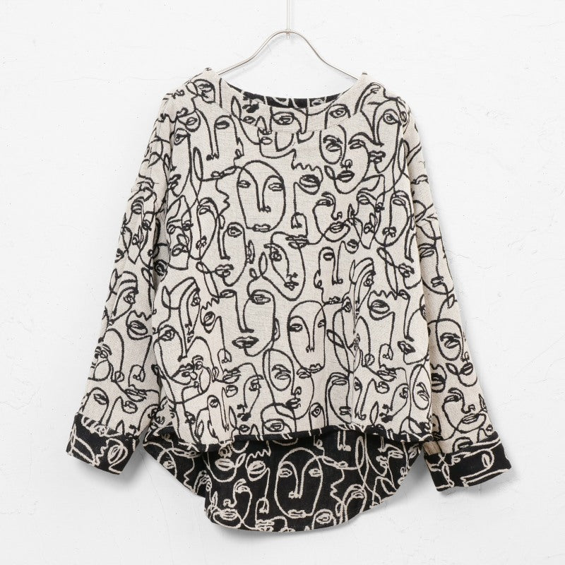 Cotton Two-Face Jacquard Pullover